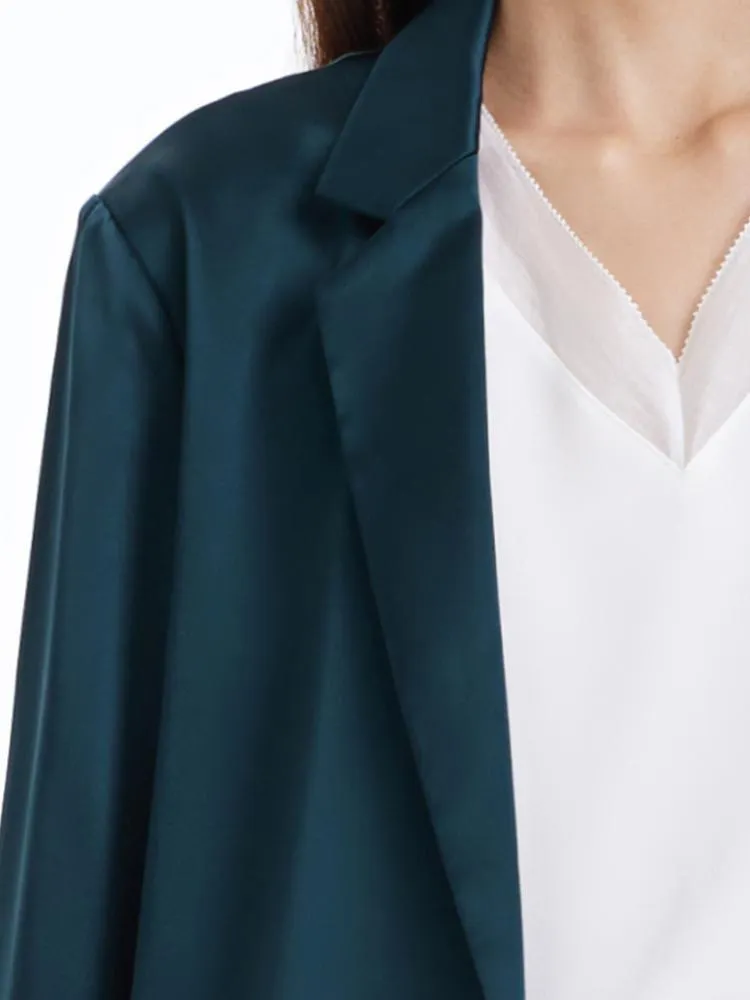 One Button Triacetate Women Blazer