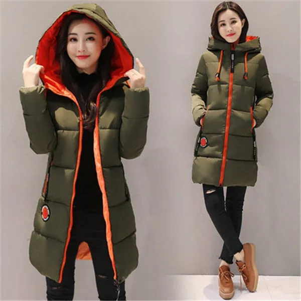 Parka Women 2020 Winter Jacket Women Coat Hooded Outwear Female Parka Thick Cotton Padded Lining Winter Female Basic Coats Z30