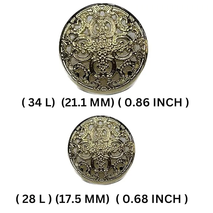 Petal Perfection Metal Buttons(8 Big   8 Small)