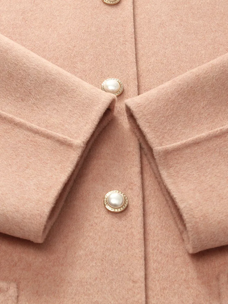 Pure Double-Faced Wool Round Neck Women Jacket