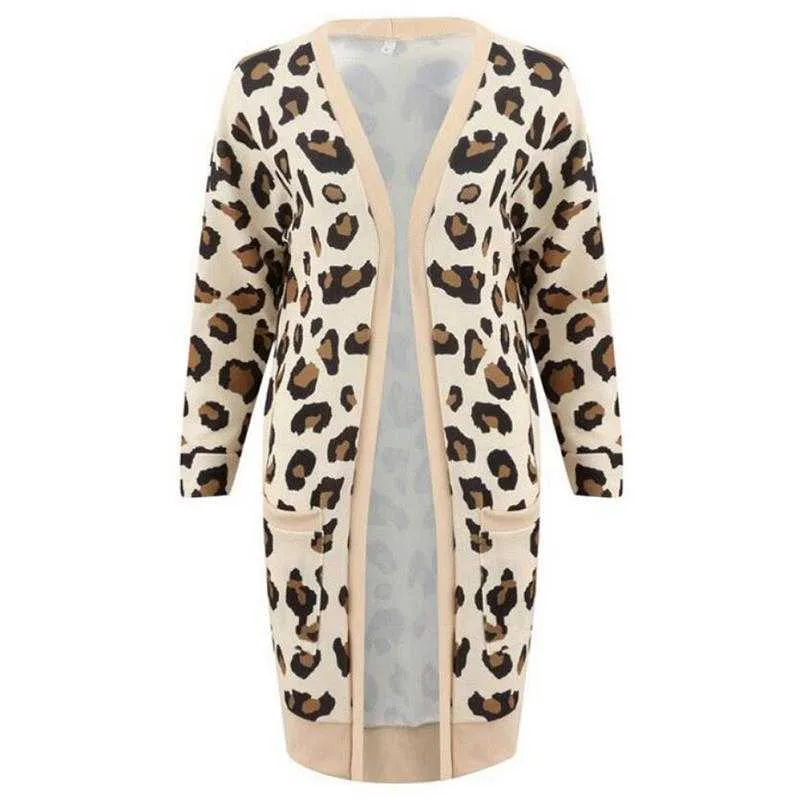 Retro Leopard Spotted Prints Oversized Comfy Long Cardigan Sweaters