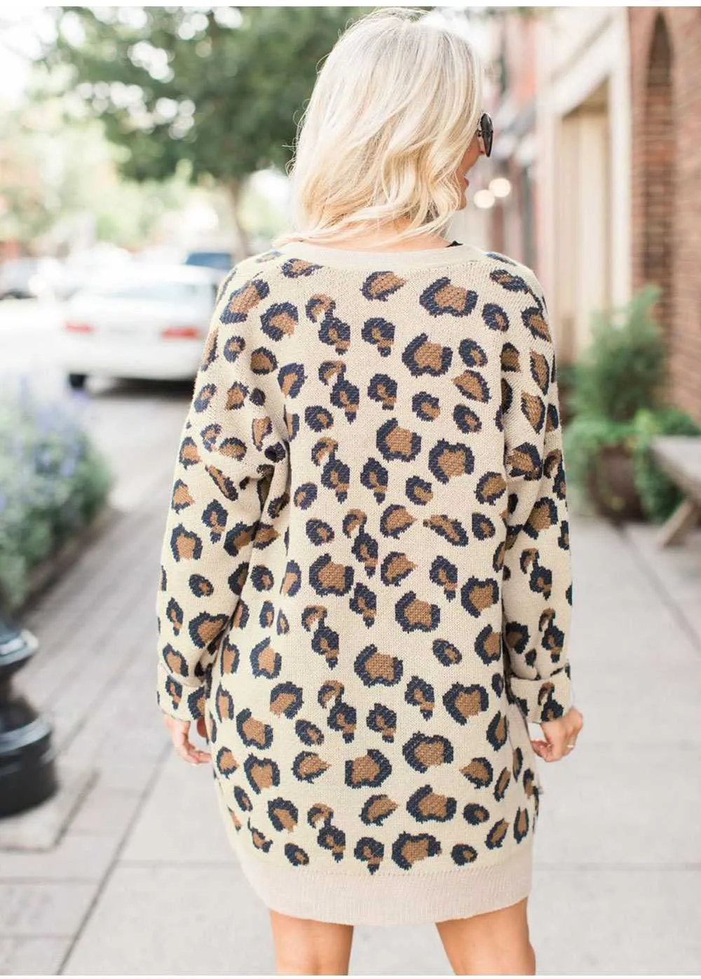 Retro Leopard Spotted Prints Oversized Comfy Long Cardigan Sweaters