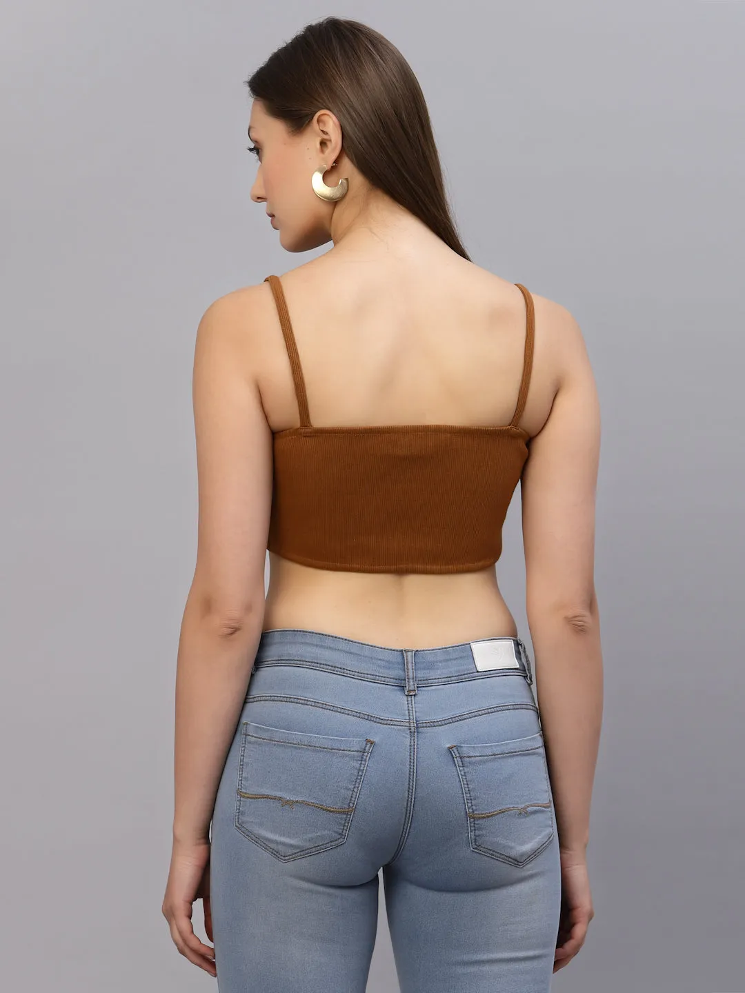 Ribbed Strappy Crop Top