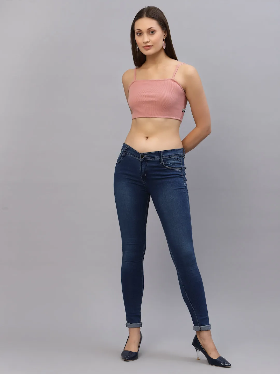 Ribbed Strappy Crop Top