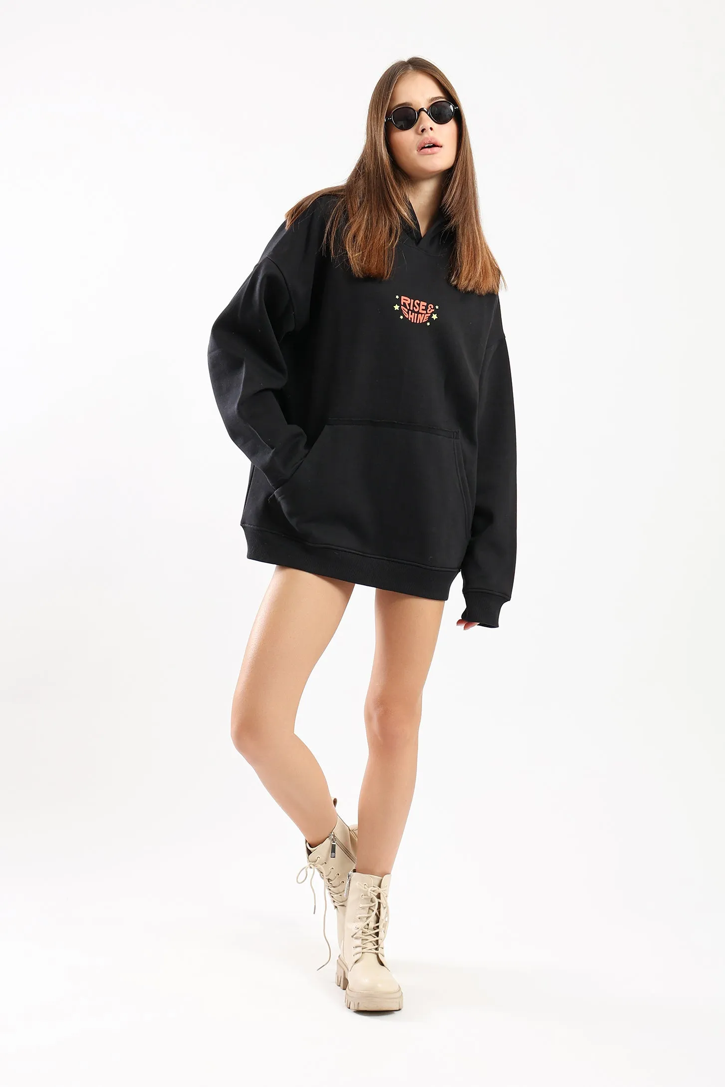 RISE AND SHINE HOODIE - BLACK