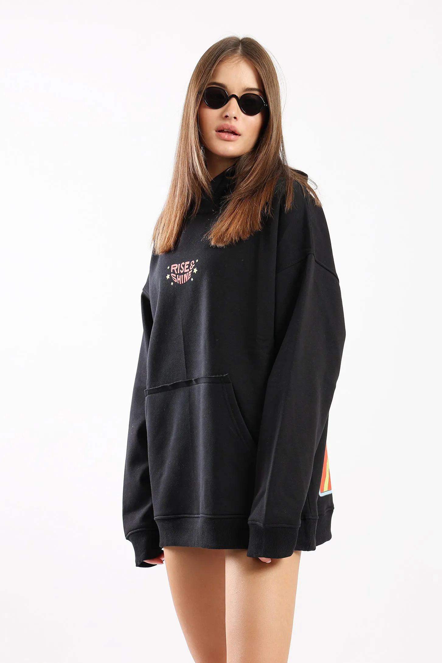 RISE AND SHINE HOODIE - BLACK