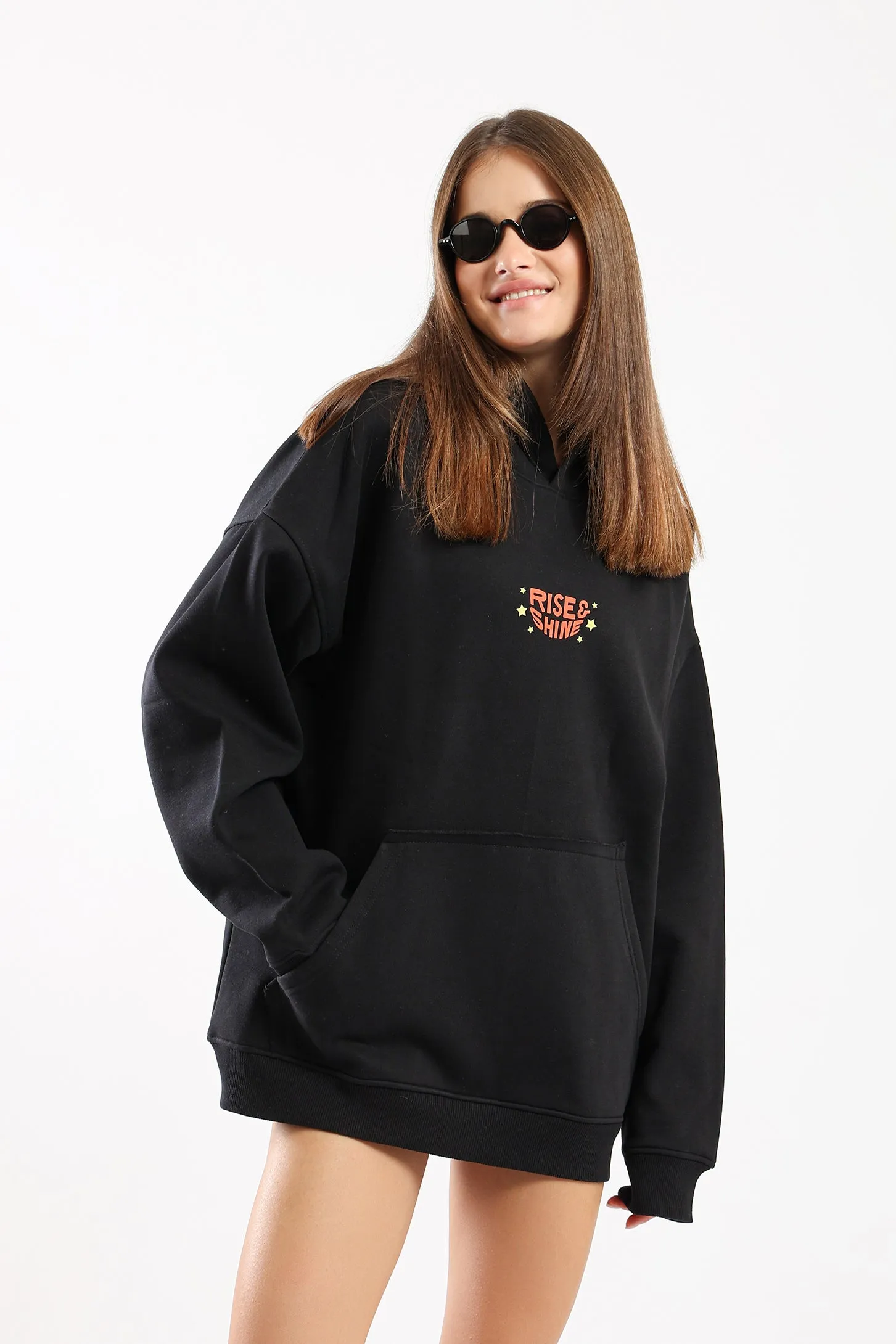 RISE AND SHINE HOODIE - BLACK