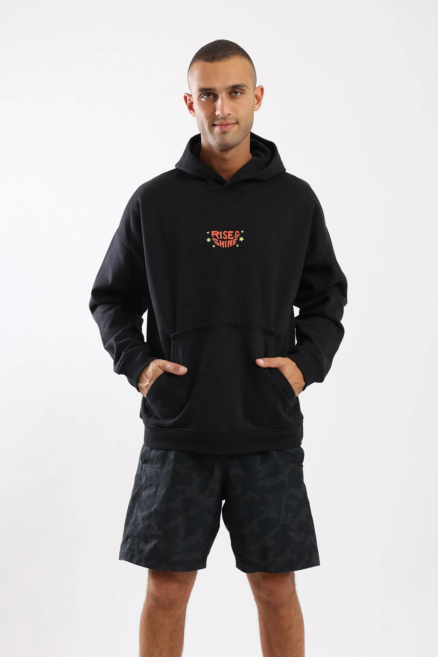 RISE AND SHINE HOODIE - BLACK