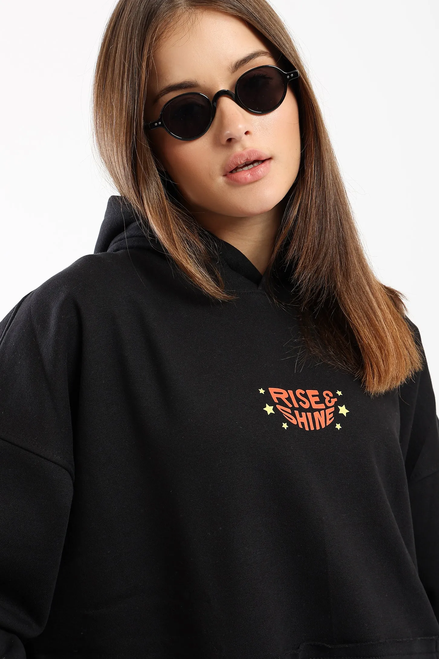 RISE AND SHINE HOODIE - BLACK