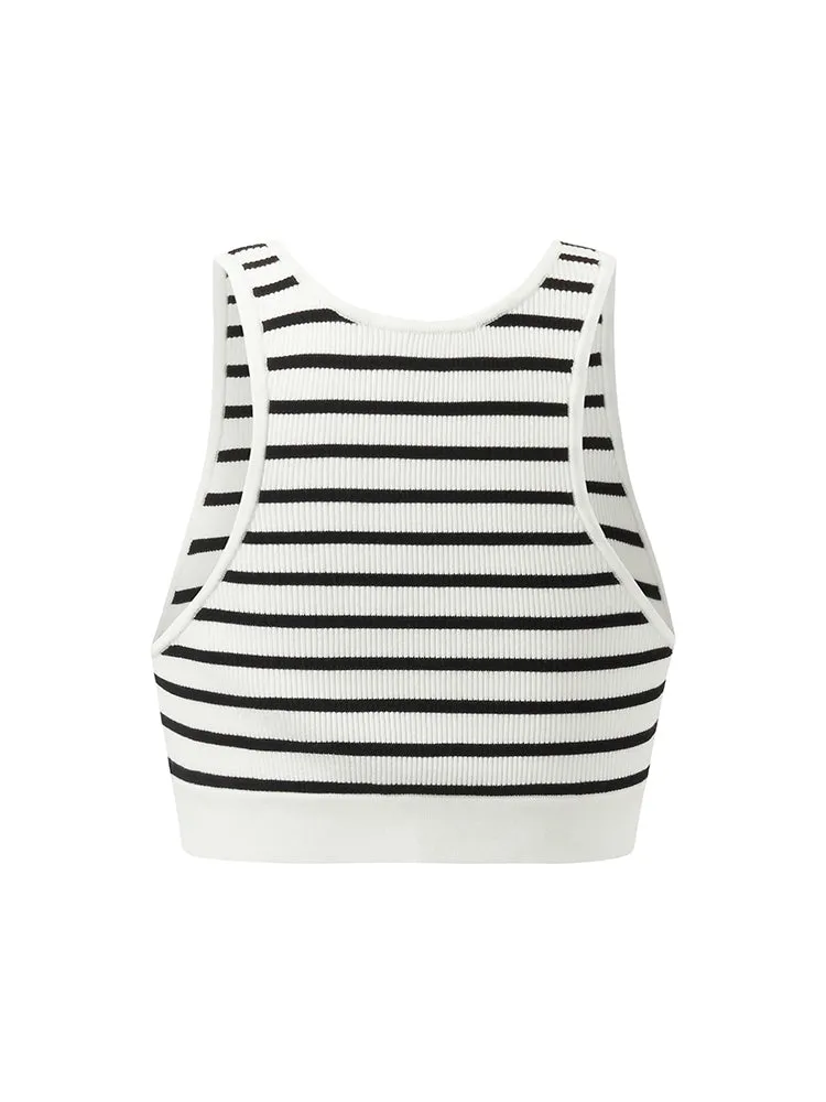 Striped Women Crop Tank Top