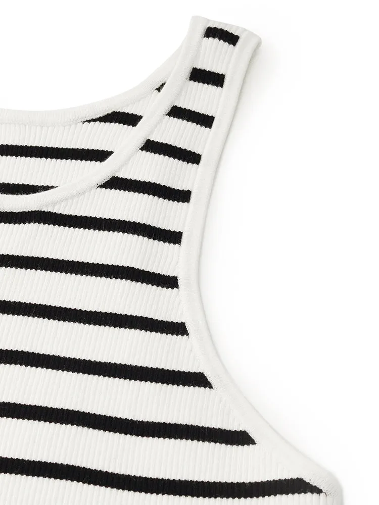 Striped Women Crop Tank Top