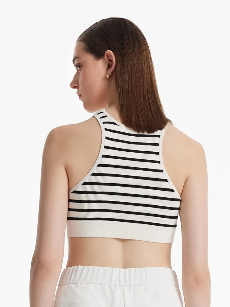 Striped Women Crop Tank Top