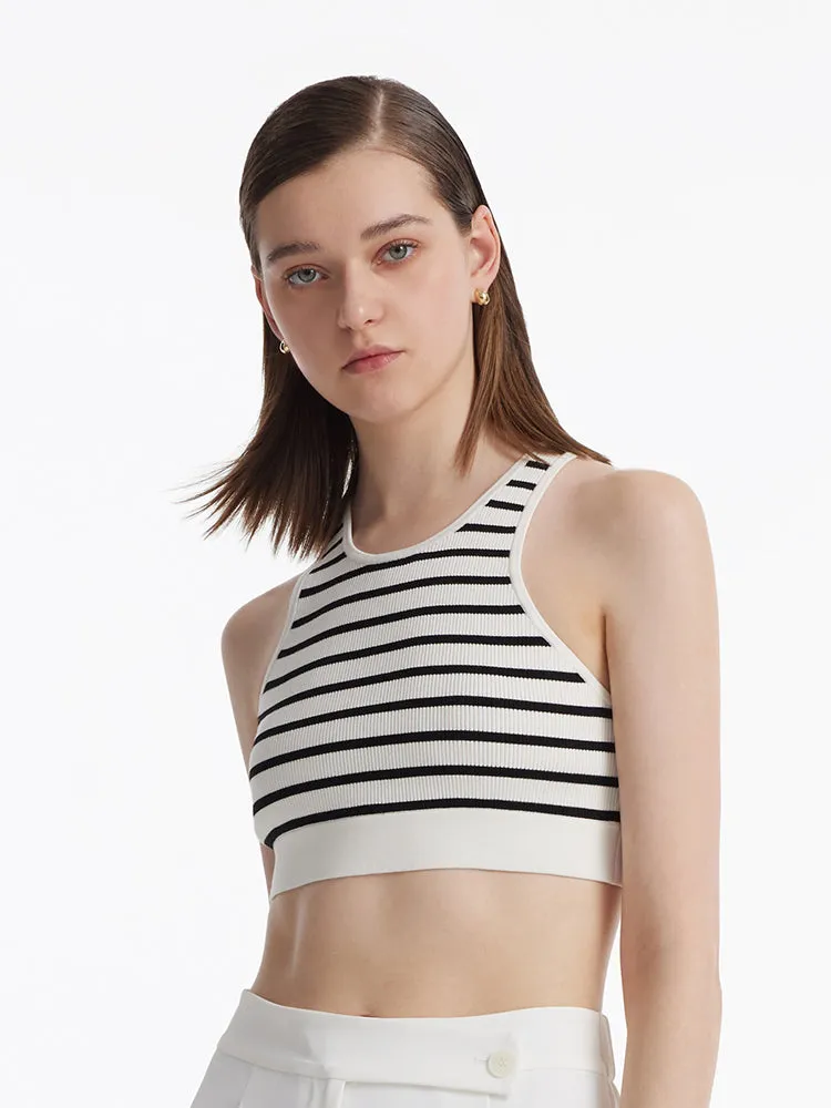 Striped Women Crop Tank Top