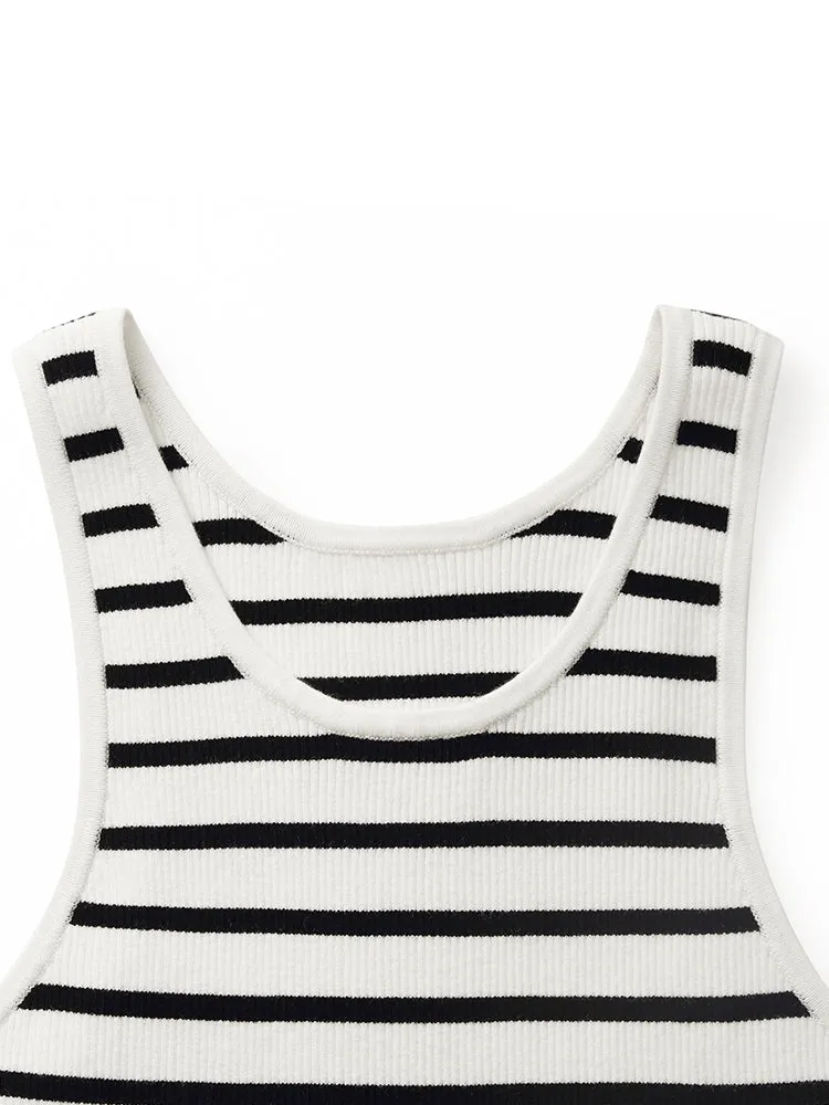 Striped Women Crop Tank Top