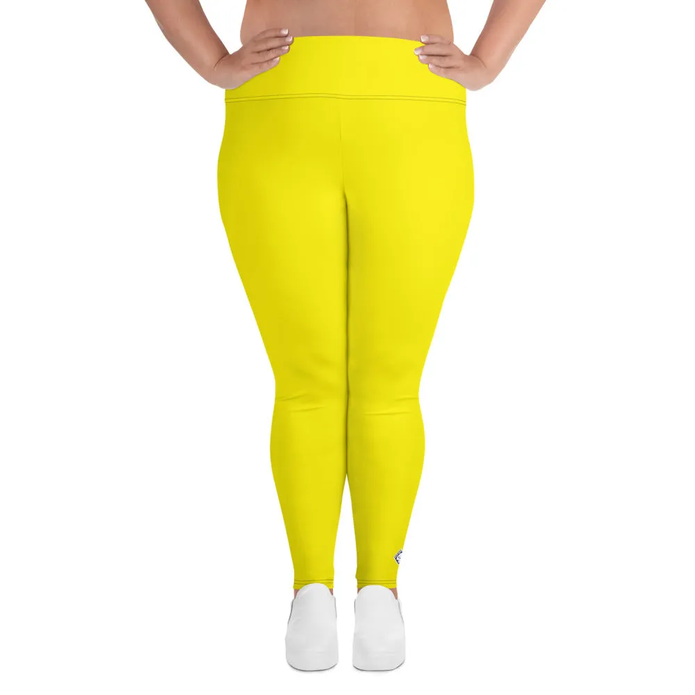 Sweat in Style: Plus Size Solid Yoga Pants for Women - Golden Sun