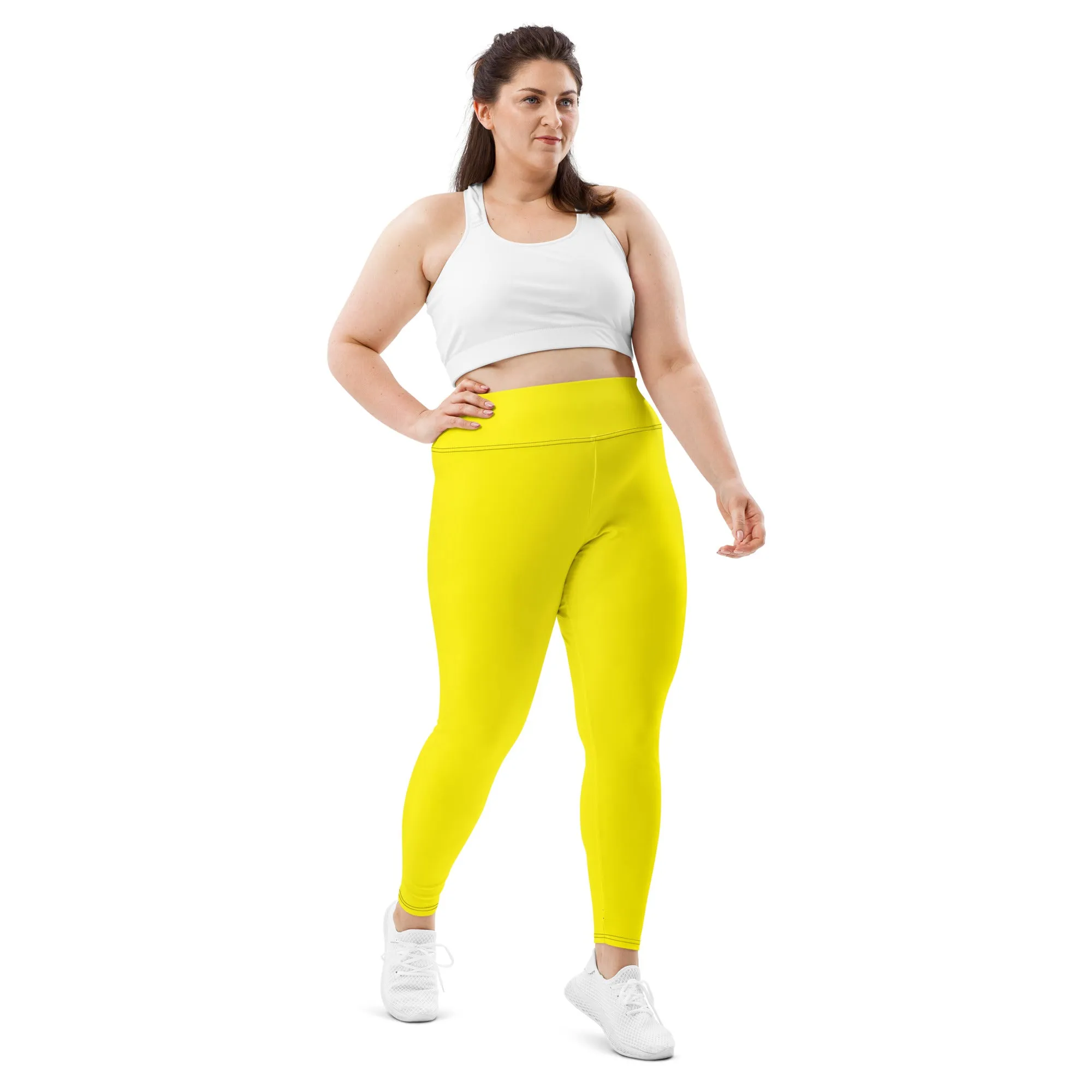 Sweat in Style: Plus Size Solid Yoga Pants for Women - Golden Sun