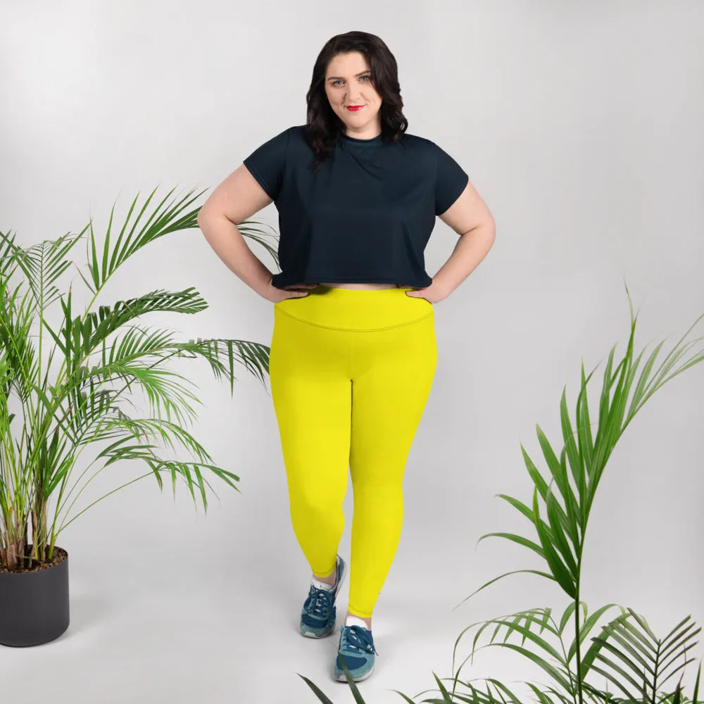 Sweat in Style: Plus Size Solid Yoga Pants for Women - Golden Sun