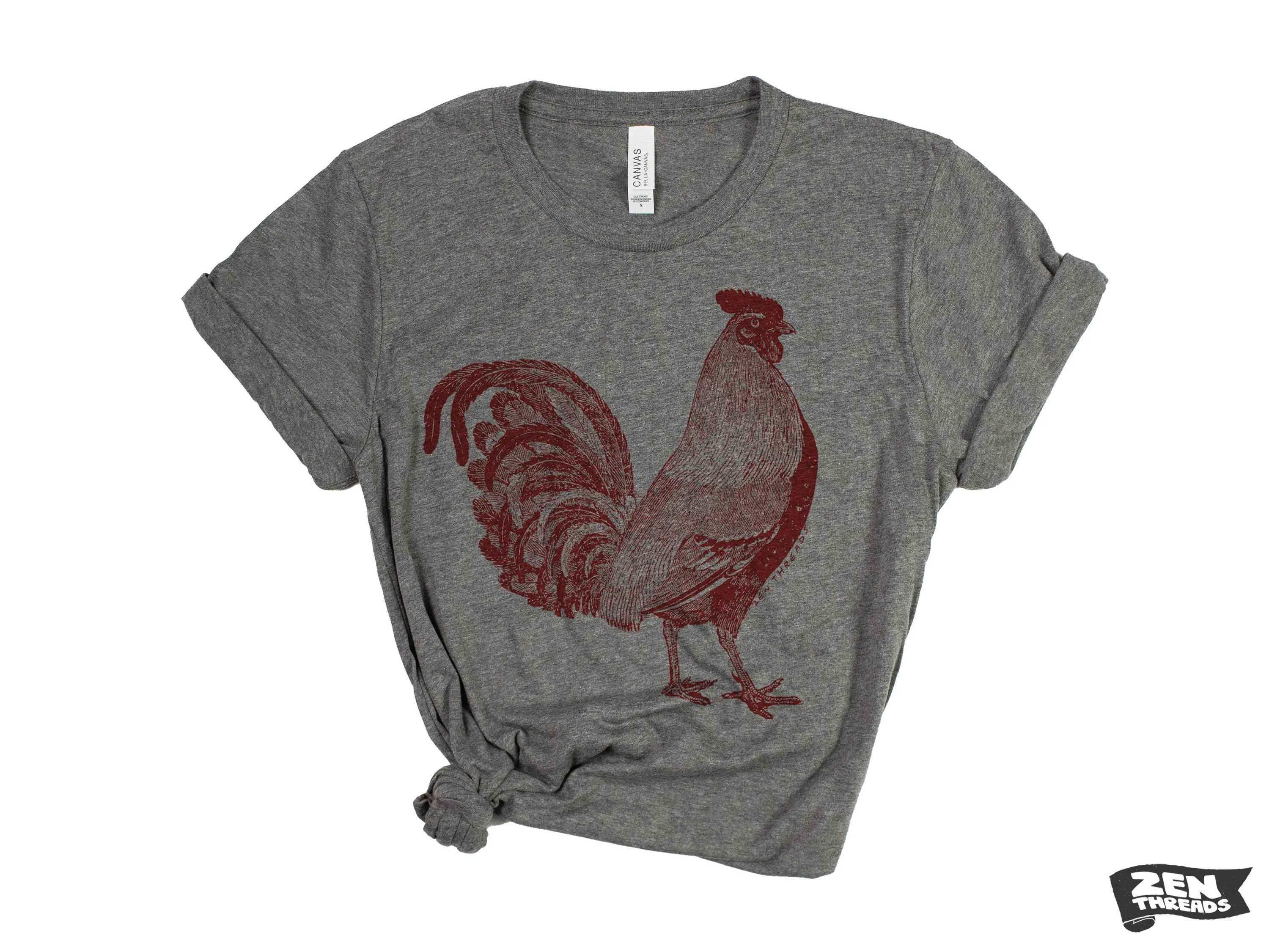 The Urban ROOSTER Unisex T-Shirt Bella Canvas mens women zen threads printed printed tee hen bird farming farmer garden henhouse gift funny