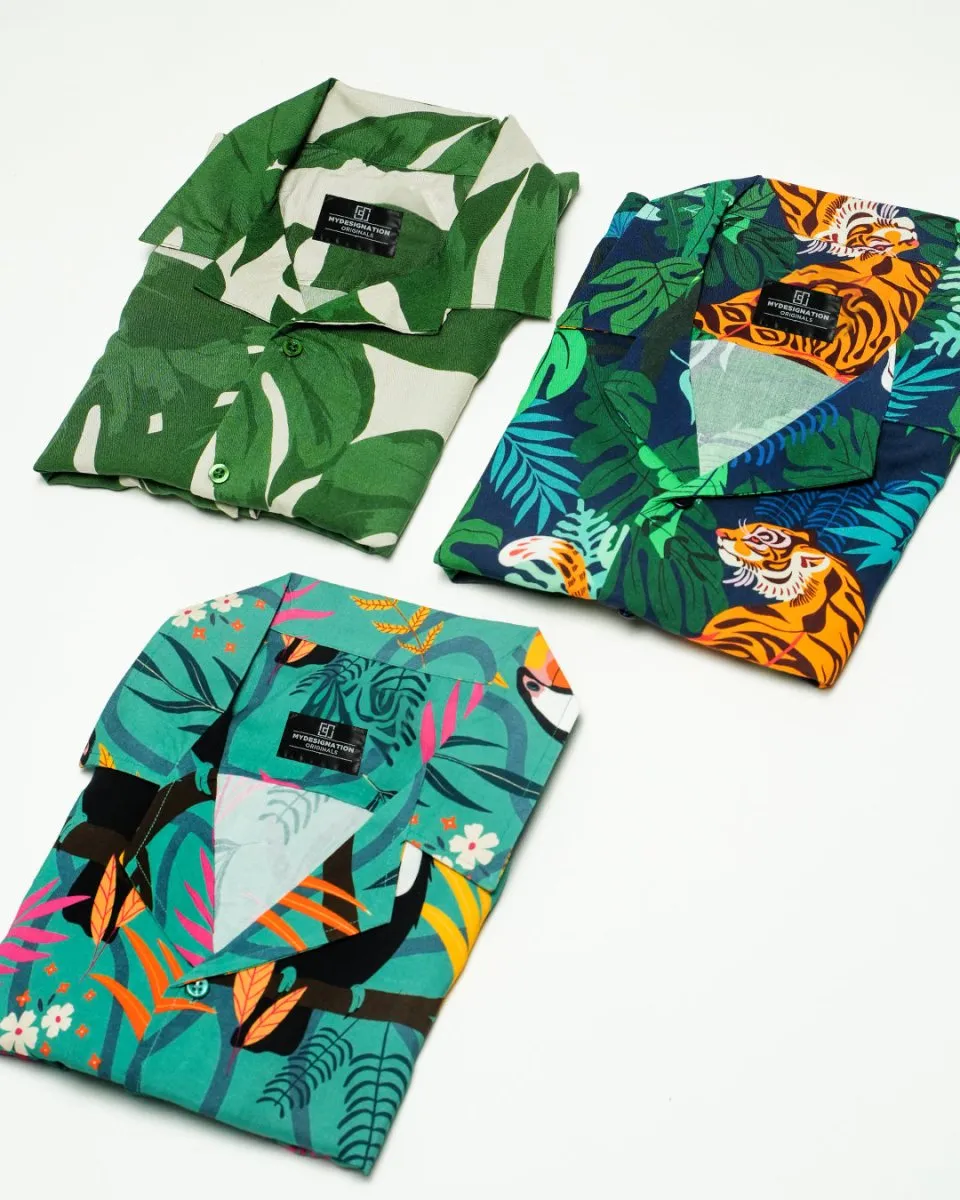 Tropical-Tiger-Resort Shirt Combo (Pack of 3)