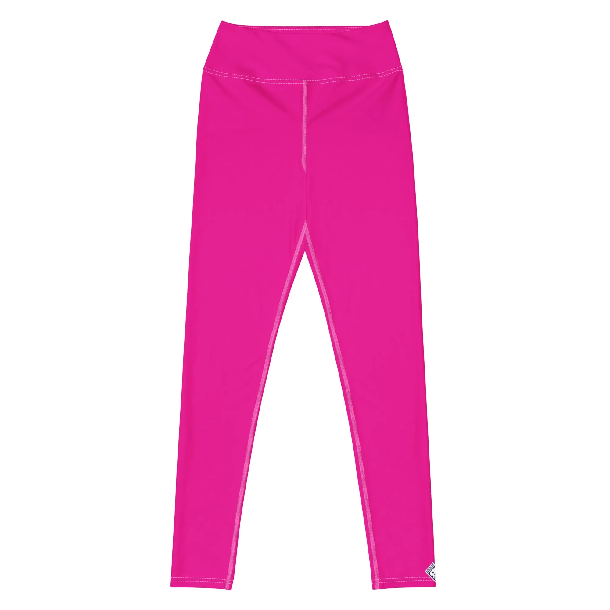 Versatile Style: Women's Solid Color Workout Yoga Pants - Hollywood Cerise