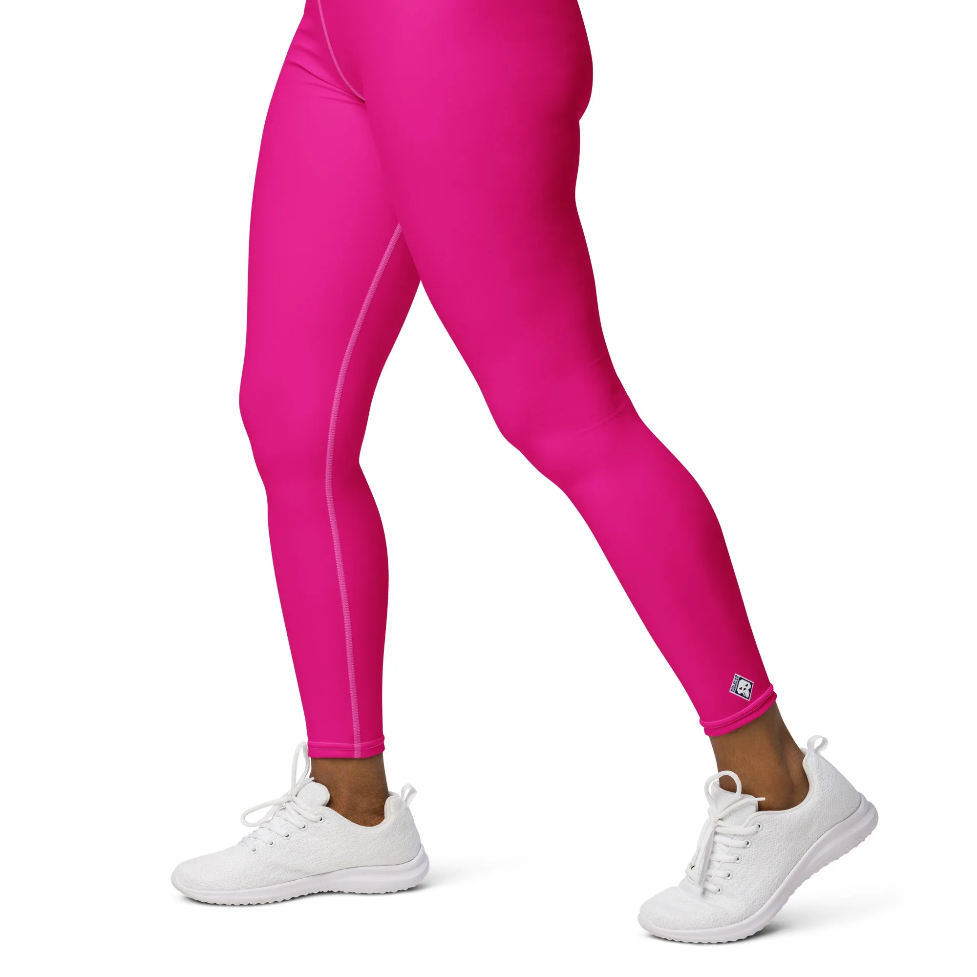 Versatile Style: Women's Solid Color Workout Yoga Pants - Hollywood Cerise