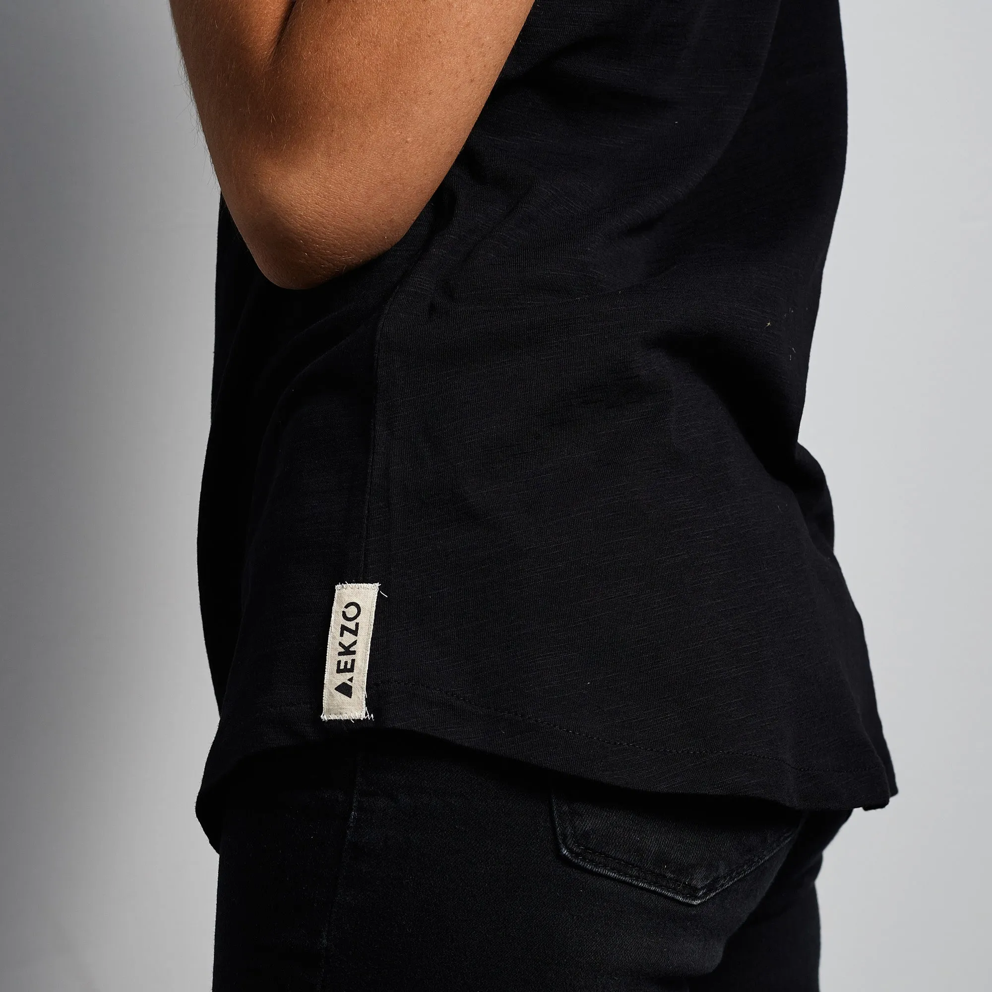 V- Neck Tee Wax Patch - Black Soul