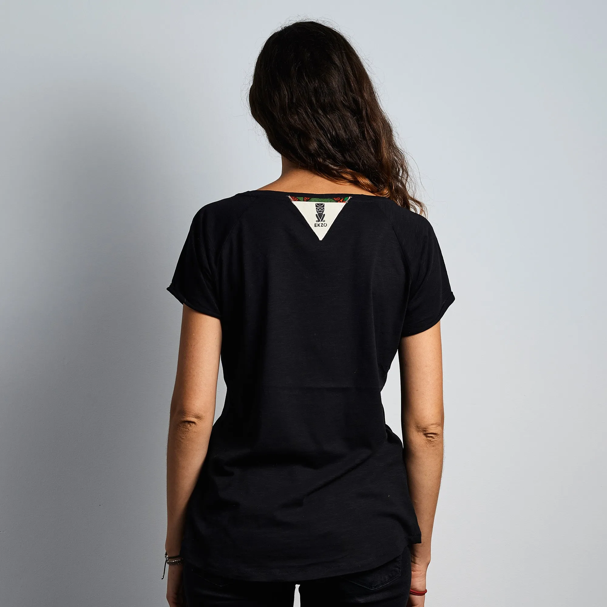 V- Neck Tee Wax Patch - Black Soul