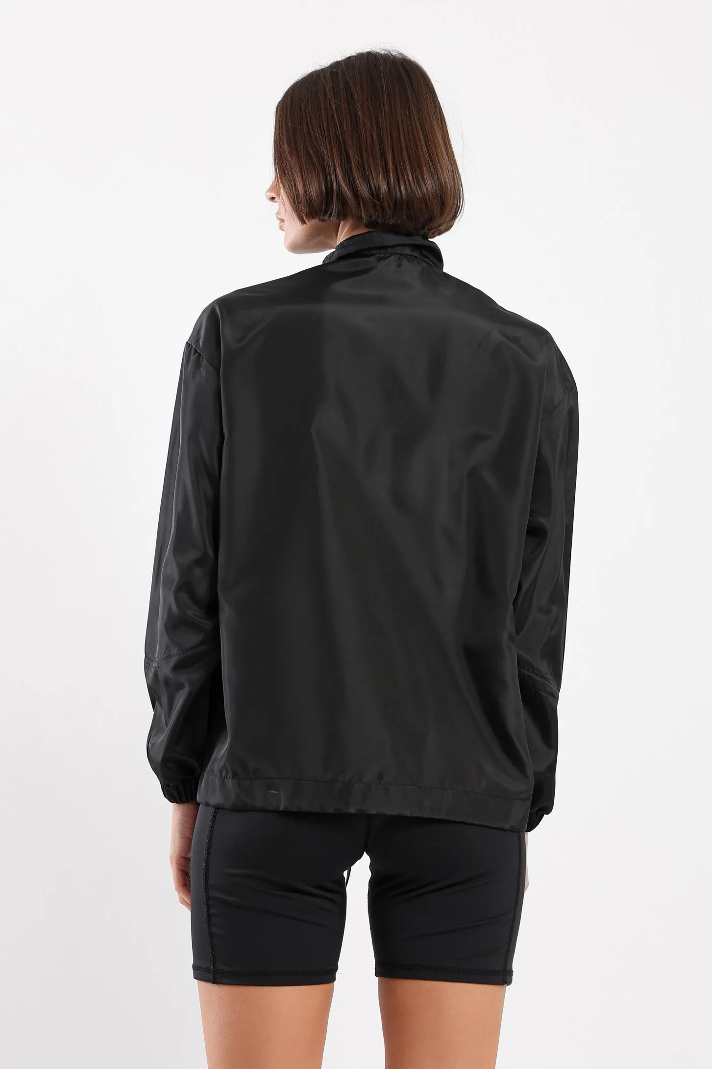 WINDBREAKER PARKA SWEATSHIRT - BLACK