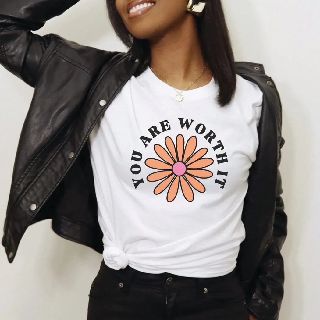 Worth It Floral Spring Graphic T-Shirt - SP425