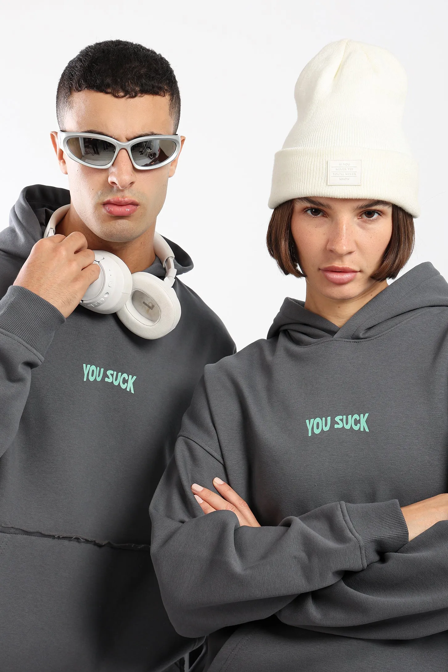 YOU SUCK HOODIE - GREY